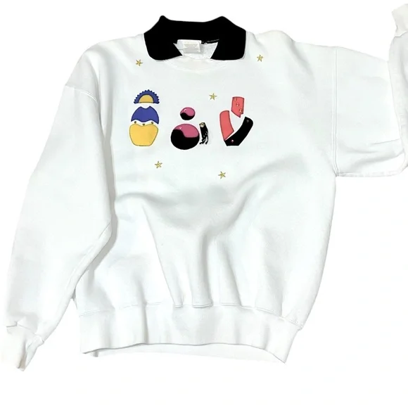 Vintage 80s Layered Look Sweatshirt Size Large - Picture 1 of 11